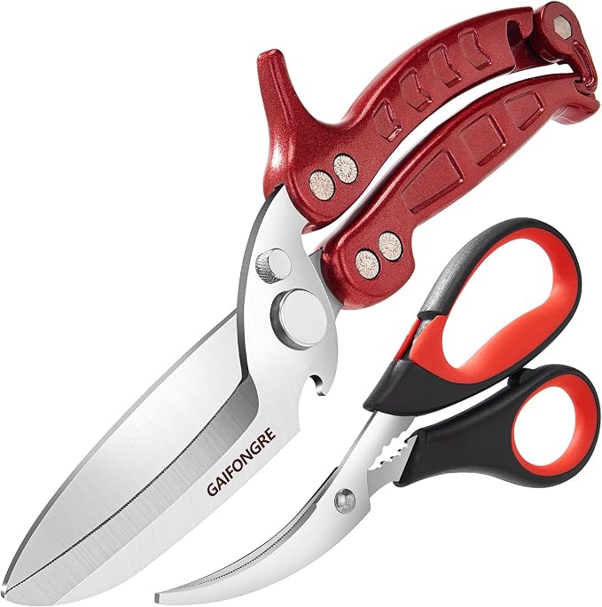 Heavy Duty Poultry Shears Seafood Scissors 2pcs set, Kitchen Shears by GAIFONGRE