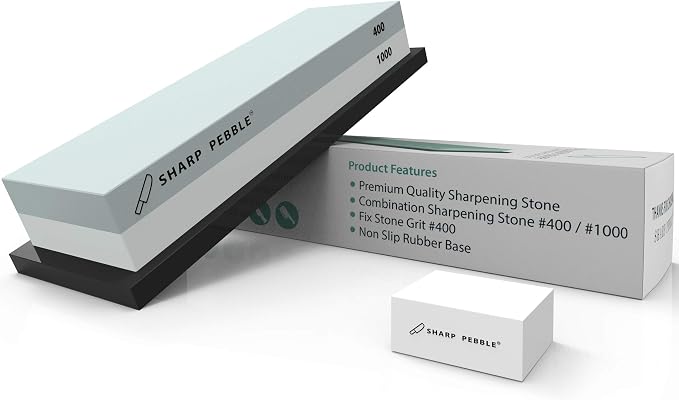 Sharp Pebble Premium Whetstone Knife Sharpening Stone 2 Side Grit 400/1000 - Image 9
