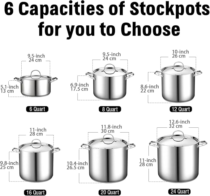 Cooks Standard 18/10 Stainless Steel Stockpot 8-Quart, Classic Deep Cooking Pot - Image 2