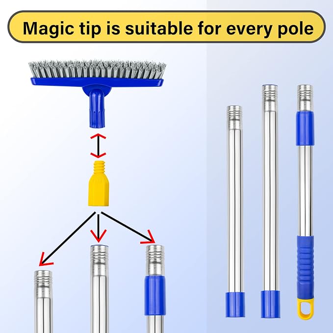ITTAR Grout Brush with Long Adjustable Handle, Swivel Scrub Brush, V-Shape - Image 8