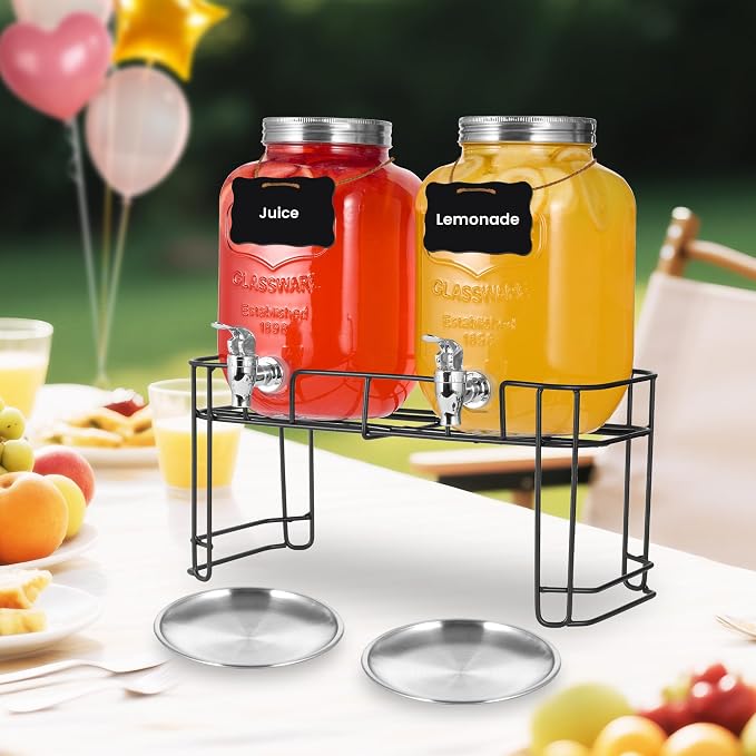 2 Pack1 Gallon Glass Drink Dispensers - Image 7