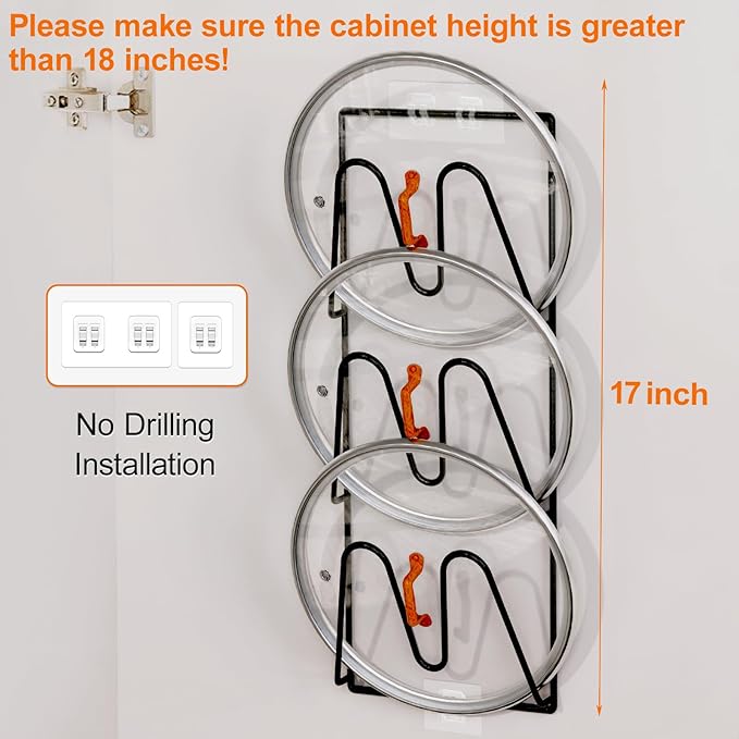 Durmmur 2 Pack Pot Lid Organizer Rack, 6-Tier Pot Lids Holder - Image 4