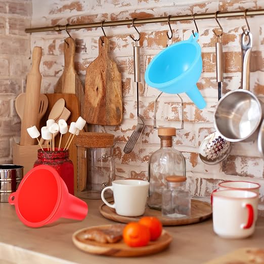 Silicone Funnels 4 Pieces Wide Mouth Funnel Small and Large Flexible Condiment - Image 6