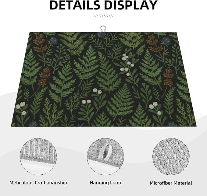 Black Sage Green Plant Dish Drying Mats - Image 4