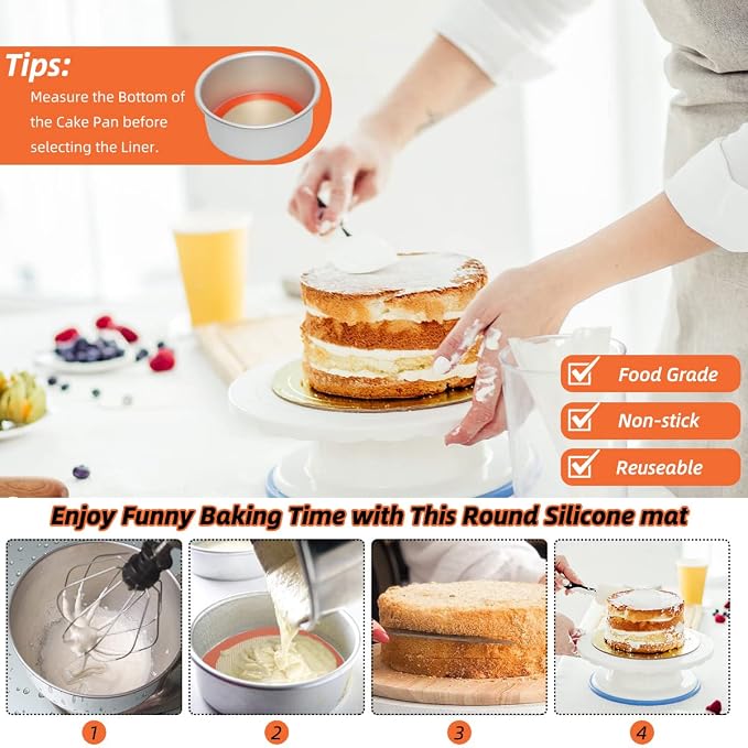 6 Inch Round Baking Mats, Food Grade Silicone Mats - Image 4