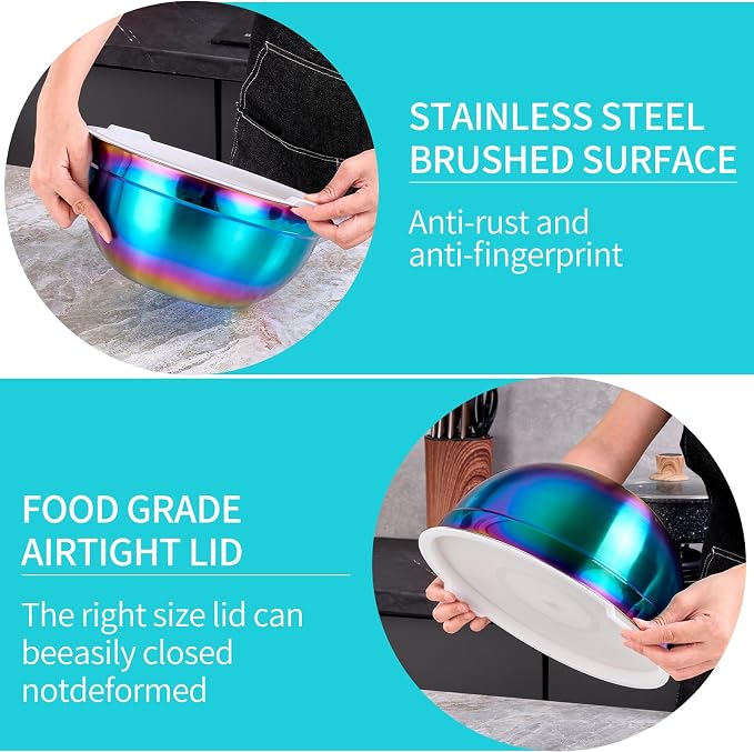 4 Piece Rainbow Mixing Bowls - Image 4