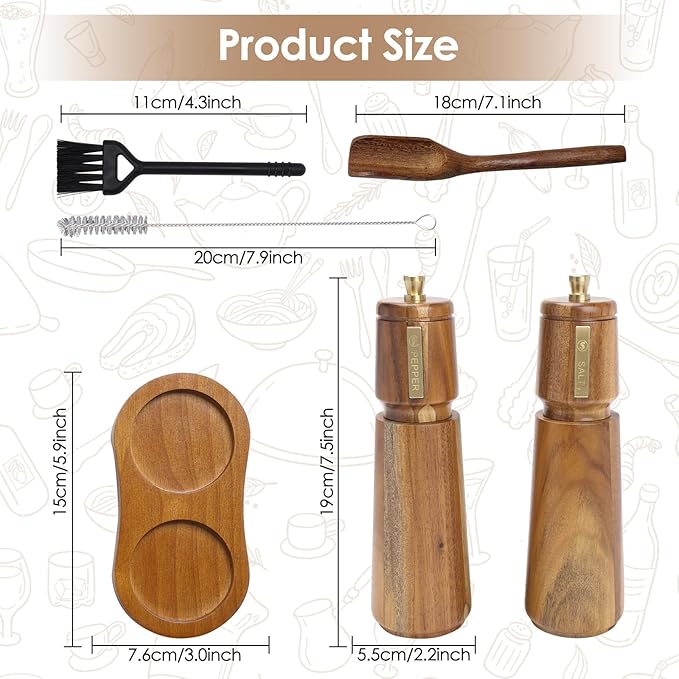 Wooden Salt and Pepper Grinder Set - Image 7