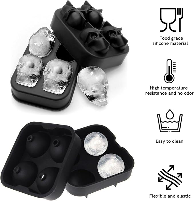 2 Pack Halloween Ice Cube Molds, Halloween Reusable Ice Cube Tray - Image 3