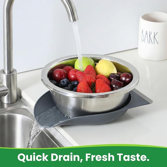 3.5QT Hands-Free 304 Stainless Steel Strainer and Colander - Image 3