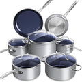 Nuwave Healthy Duralon Blue Ceramic Nonstick Cookware Set, Diamond Infused by NuWave