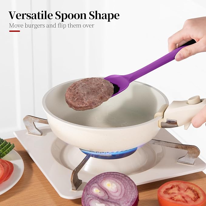 Heat Resistant Silicone Spatula Set of 4, Luxiwise 600ºF High Temp Baking - Image 6
