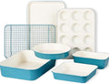 CAROTE 7-Piece Ceramic Baking Pans Set, Aluminized Steel Bakeware Sets by CAROTE