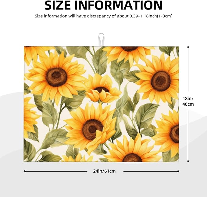 Yellow Sunflower Dish Drying Mat - Image 3
