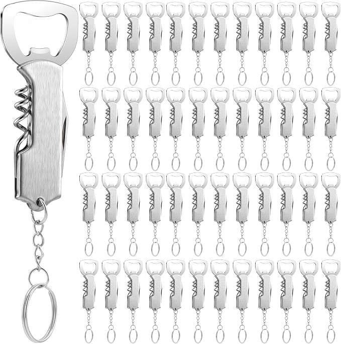 Ziliny 48 Pcs Bottle Opener Keychain Bulk Wine Bottle Beer Opener Keychain by Ziliny