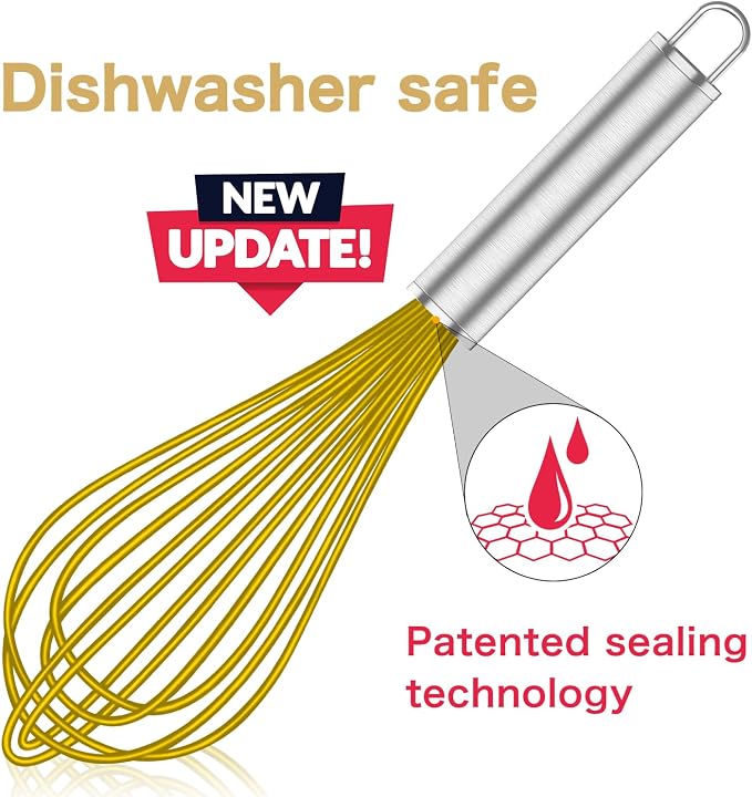 OYV Yellow Silicone Whisk, Professional Whisks - Image 2