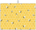 Yellow Bees Dish Drying Rack Mats Decor, Honey Honeycombs Dish Pad Drying Mat by UIUPRO