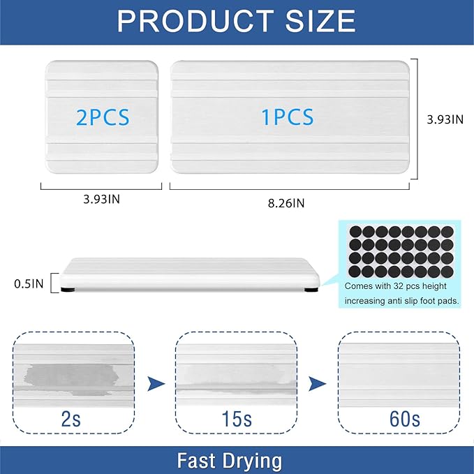 3PCS Water Absorbing Stone Tray, DryingNeat Diatomite Stone Sink Tray, Instant - Image 6