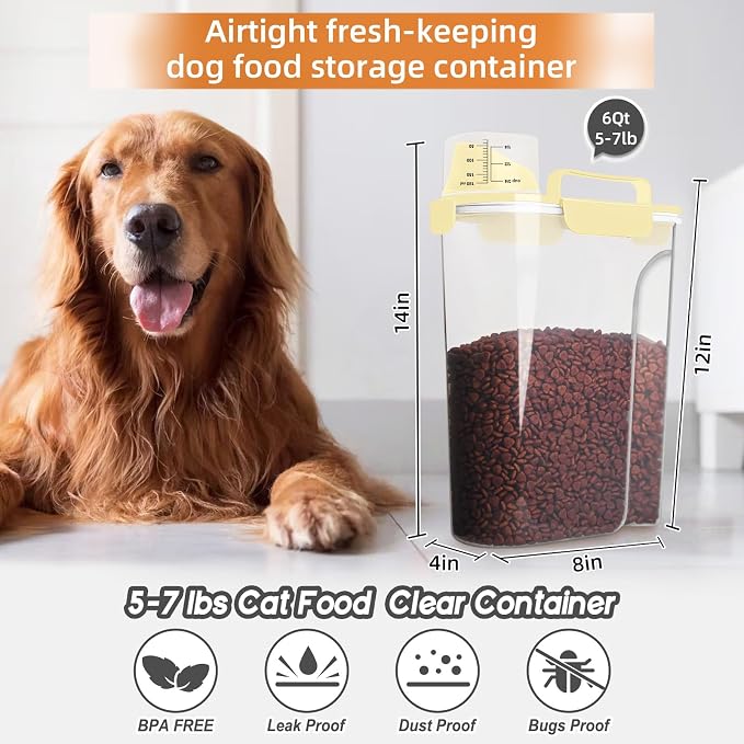 LEAWALK 5Lbs Airtight Cat Dog Food Storage Container - Image 6