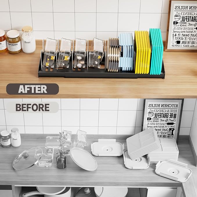 Magheo Expandable Food Storage Container Lid Organizers - Image 6
