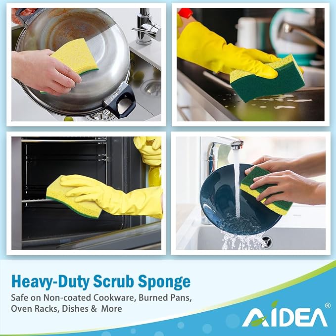 AIDEA Sponges Kitchen, Dish Sponges, Heavy-Duty Sponge - Image 5