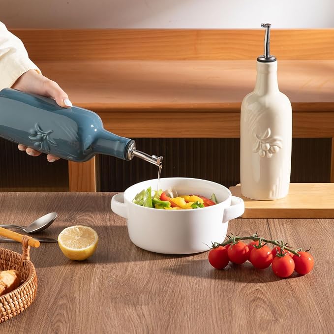 Sweejar Ceramic Olive Oil Dispenser Bottle, 17 FLOZ Oil Bottle - Image 3