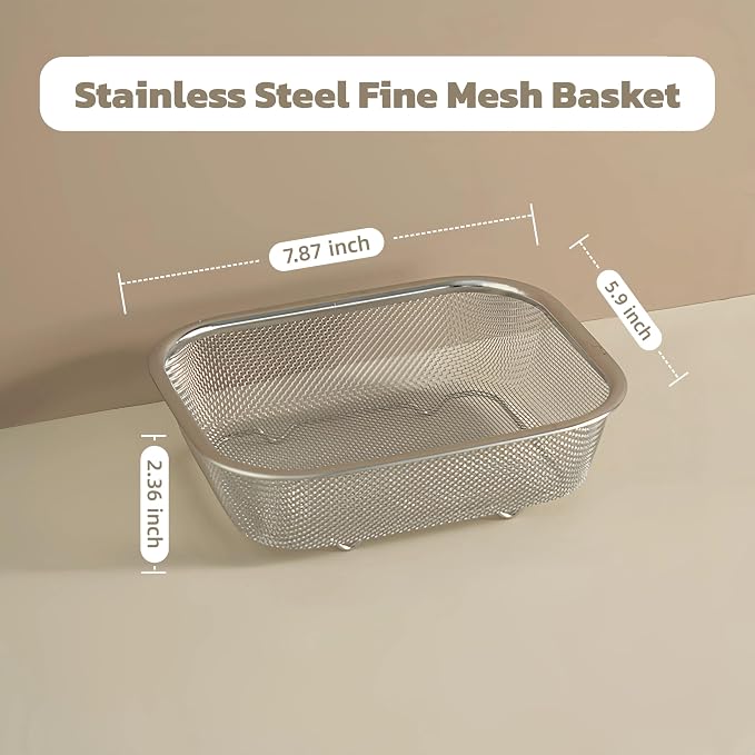18/8 Stainless Steel Fine Mesh Strainer Basket - Image 2