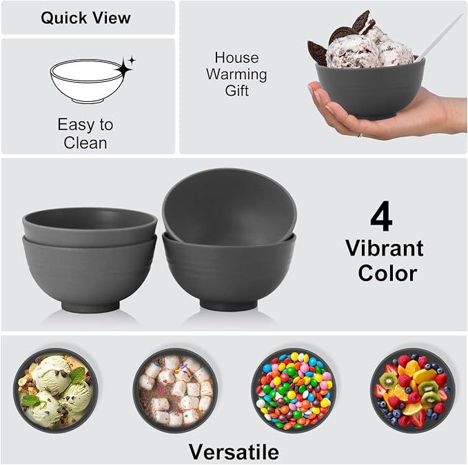 Wrova wheat straw small bowls 10oz set of 8 - Image 3