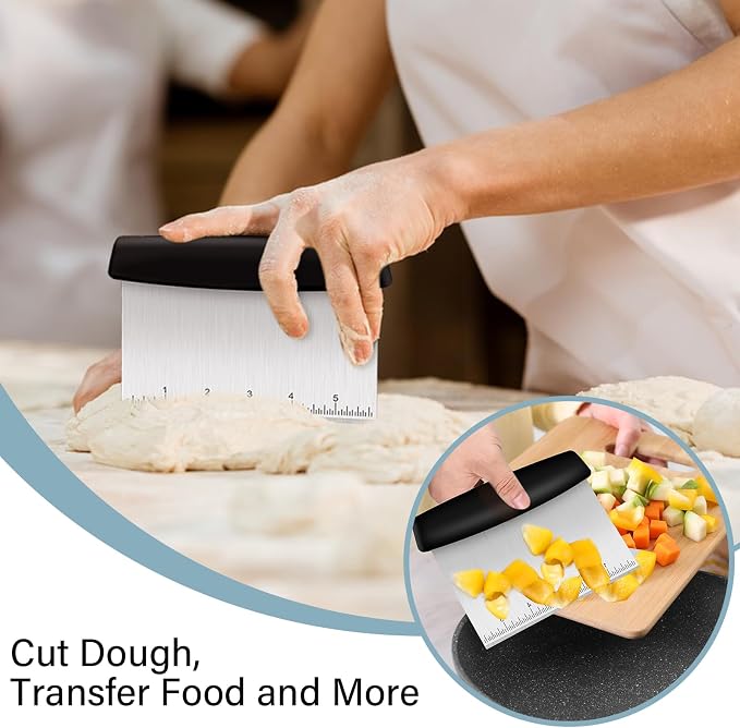 Ecavria Bench Scraper, Premium Stainless Steel Dough Scraper - Image 2