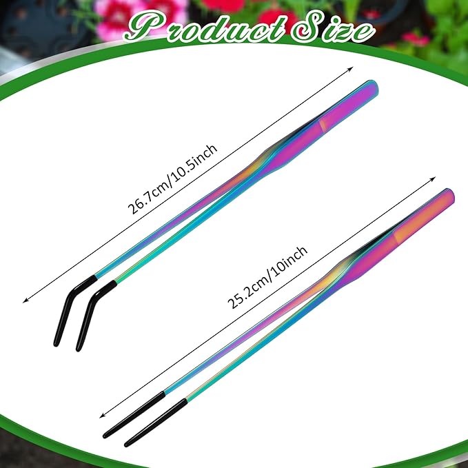 Lasnten 2 Pcs Extra Long Stainless Steel Reptile Feeding Tongs - Image 2