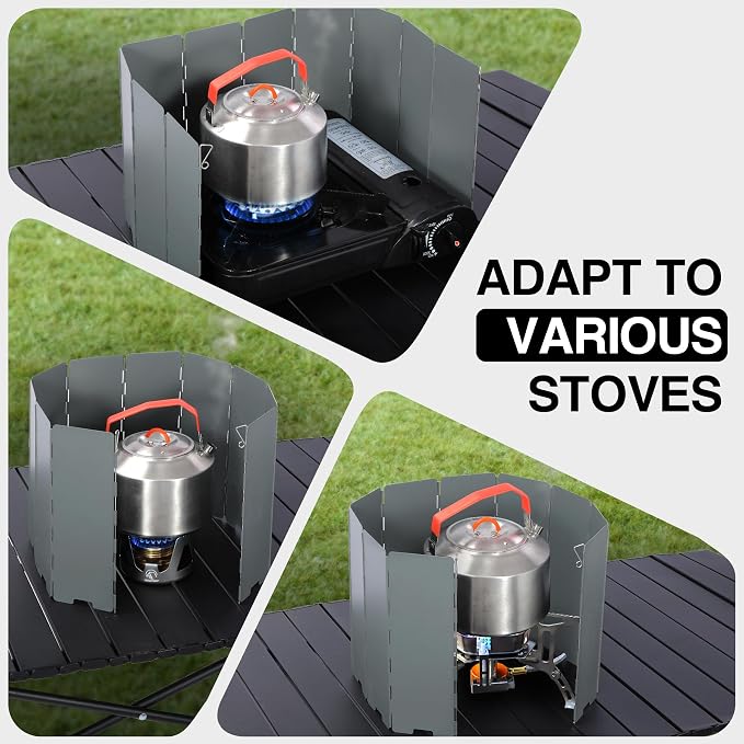 REDCAMP 10 Plates Folding Camping Stove Wind Screen, Heavy-Duty Iron Outdoor - Image 7