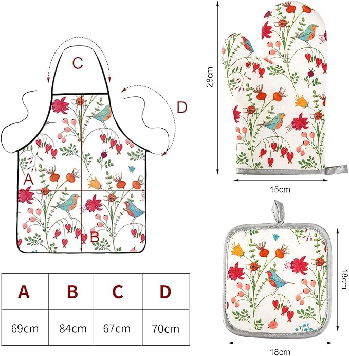 3 Pcs Kitchen Stuff, Kitchen Oven Mitts and Pot Holders Sets - Image 2