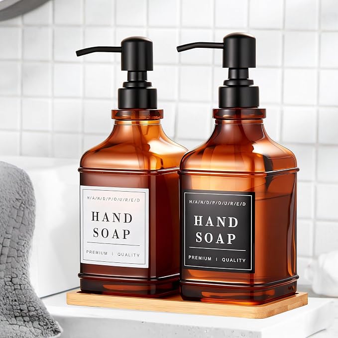 Amber Glass Soap Dispenser - Image 8