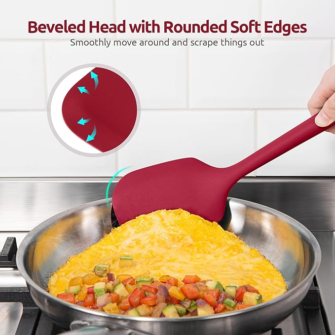 Silicone Kitchen Cooking Utensil Set: U-Taste High Heat Resistant 13.6in Long - Image 7