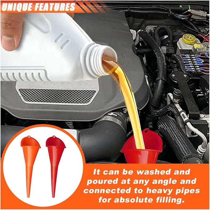 2PCS Long Neck Oil Funnels, Plastic Funnel - Image 4