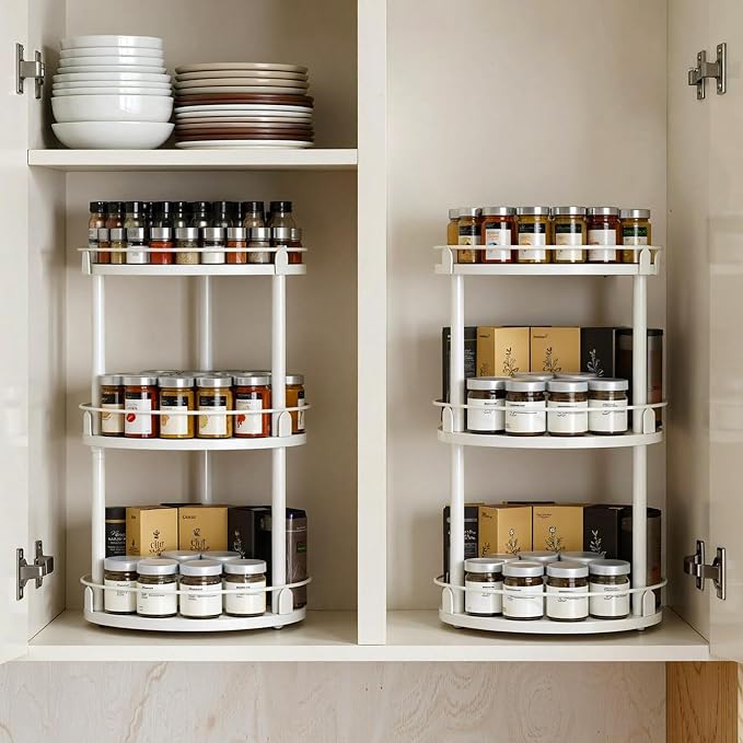YATINEY Spice Rack, 3-Tier Turntable Organizer - Image 6