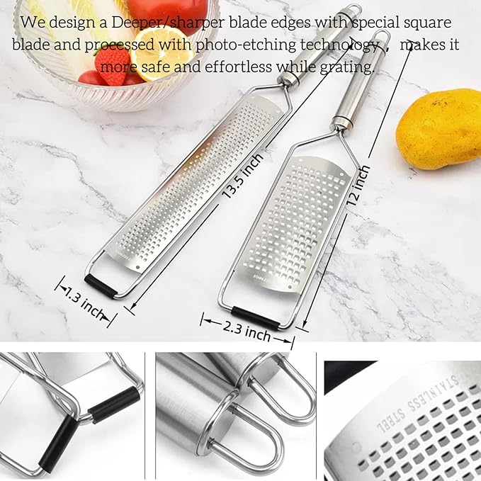 Stainless Steel 12 inch Cheese Grater, vegetable & Fruit grater Zester - Image 4