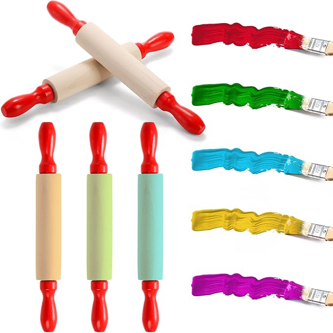 SOUJOY Set of 12 Mini Rolling Pin, 8 Inch Wood Dough Roller - Image 4