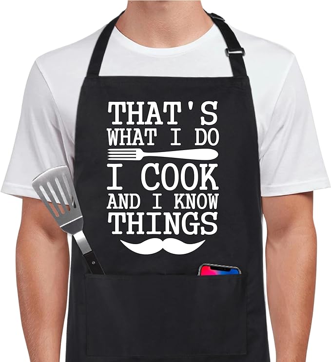 Xornis 100% Cotton Funny Apron for Men Women Adjustable Bib Aprons by Xornis