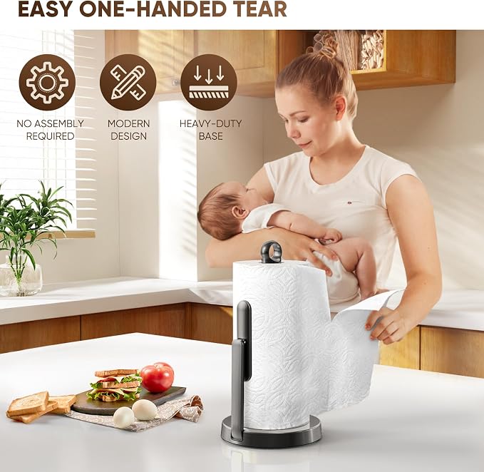 theaoo Heavy-Duty Stainless Steel Paper Towel Holder - Image 3