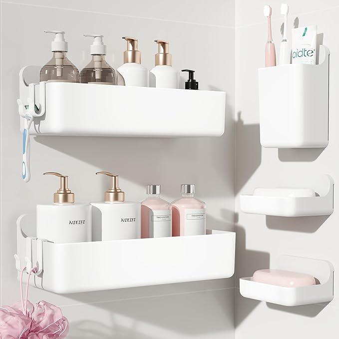 Nieifi Adhesive Wall Shelf, Shower Shelves 5 Pack by Nieifi