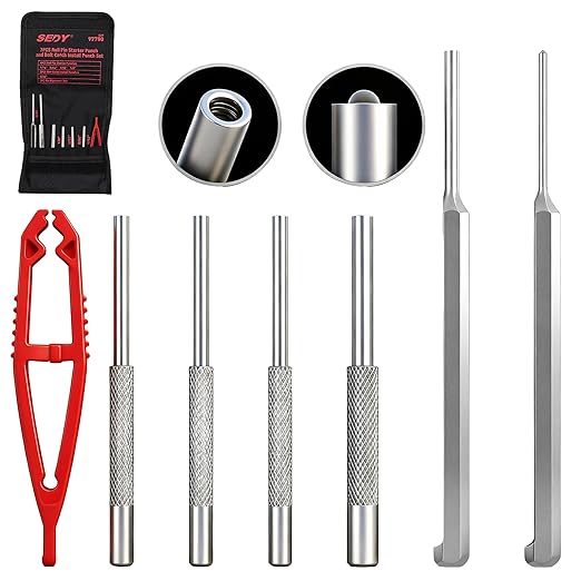 Premium 7-Piece Roll Pin Starter Punch and Bolt Catch Install Punch Set by SEDY