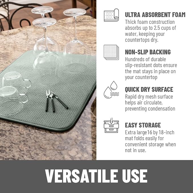 Bellemain XXL Dish Mat Microfiber Dish Drying Mat, Super absorbent - Image 4