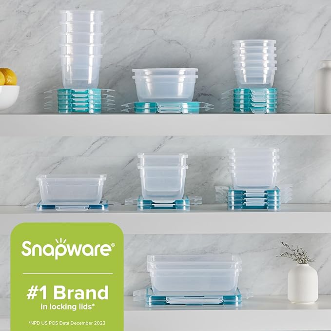 Snapware Plastic Total Solution Large Food Storage Containers Set, Meal Prep - Image 7