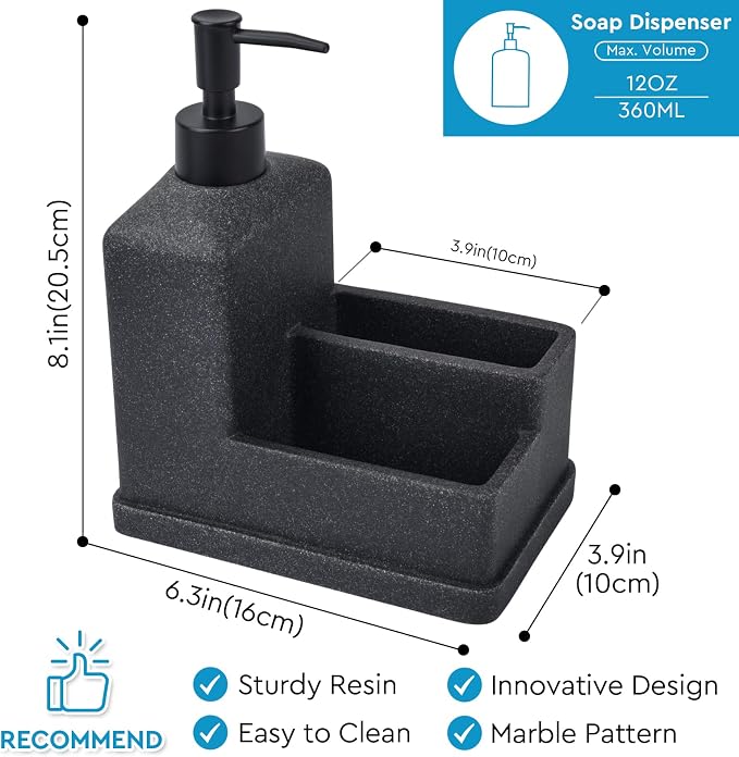 Dish Soap Dispenser with Sponge Holder, Liquid Hand and Dish Soap Dispenser and - Image 6