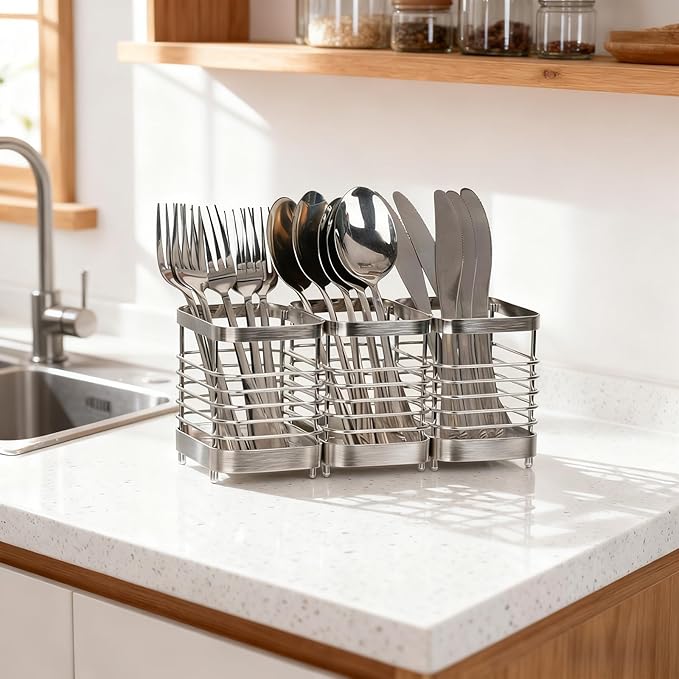 Utensil Holder, Stainless Steel Utensil Drying Rack - Image 6