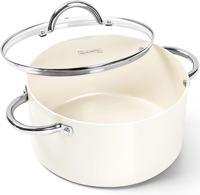 MICHELANGELO Stock Pot with Lid, Nonstick Cooking Pot, 5 Quart Soup Pot with Lid by Michelangelo