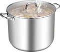 TeamFar Stainless Steel Stock Pot, 24QT Large Stockpot Tri-ply Bottom Cooking by TeamFar