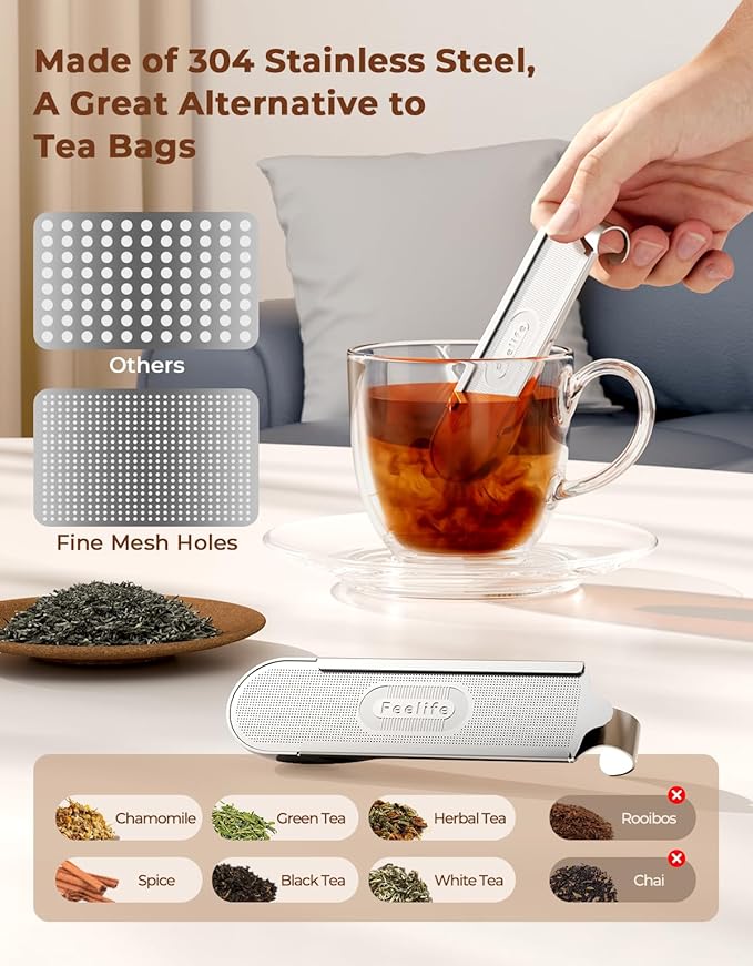 Tea Infuser for Loose Leaf Tea, 2-in-1 Tea Scoop Infuser Fine Mesh Tea - Image 3
