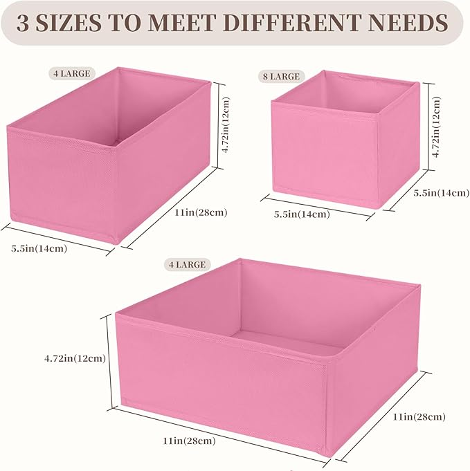 Drawer Organizer Clothes, 16 Pack Dresser Organizer Bins, Foldable Closet - Image 2