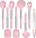 TeamFar Kitchen Utensils Set of 8, Silicone Utensils Kitchen Tools Set by TeamFar